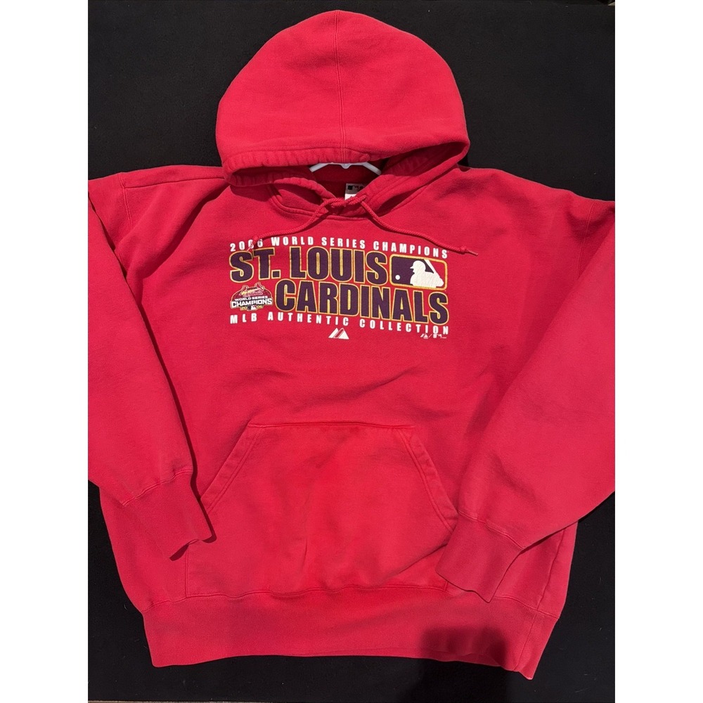 St. Louis Cardinals 2006 World Series Red Majestic Hoodie Mens XL Albert Pujols